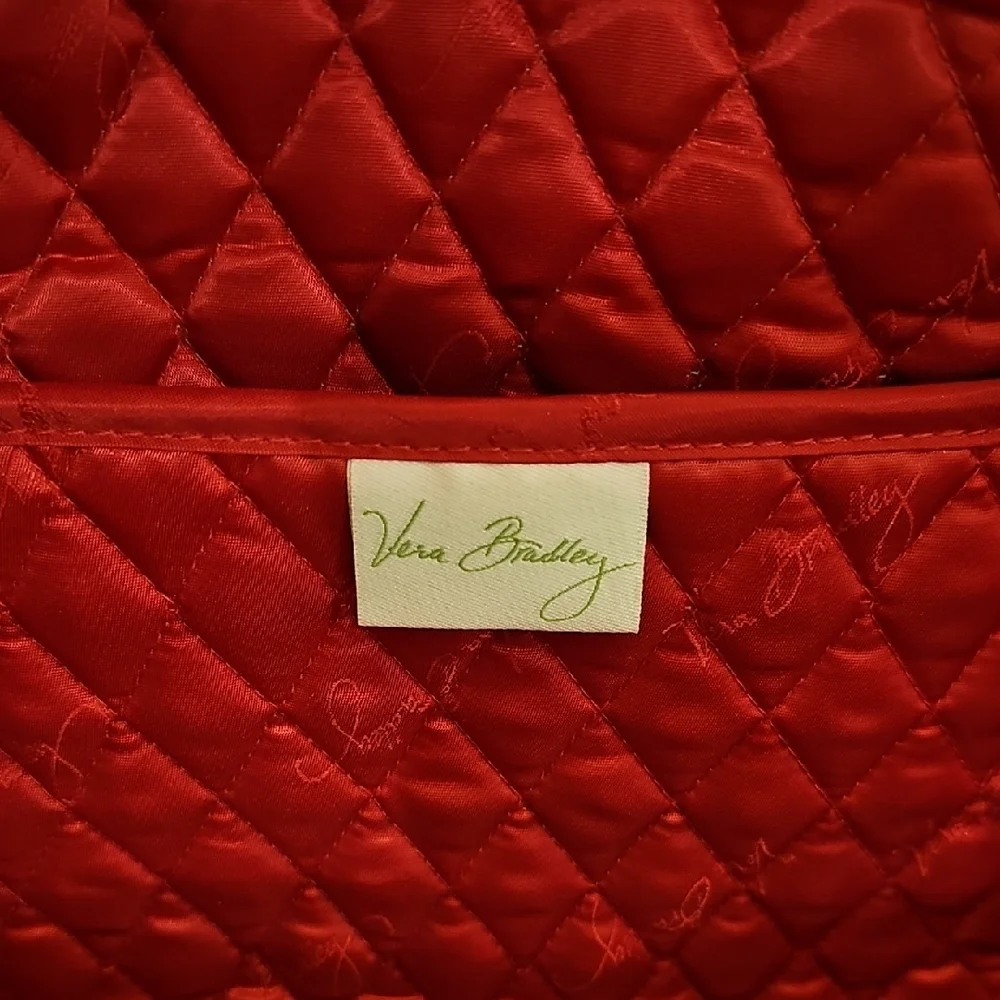 Vera Bradley Large Duffle Weekender Bag Green, Pink Paisley Tutti Frutti Quilted - Picture 7 of 10